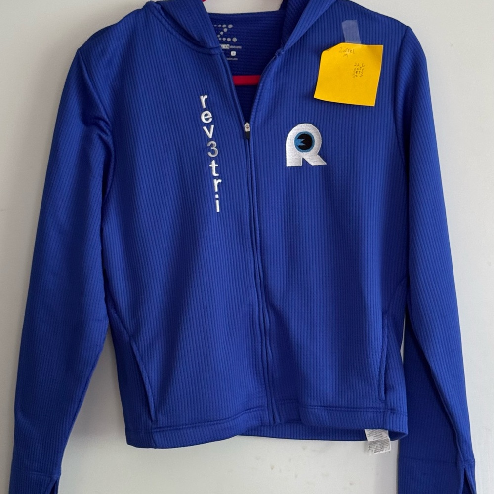 Royal Blue Cropped Lightweight Jacket with Hood and Textured Fabric NWOT